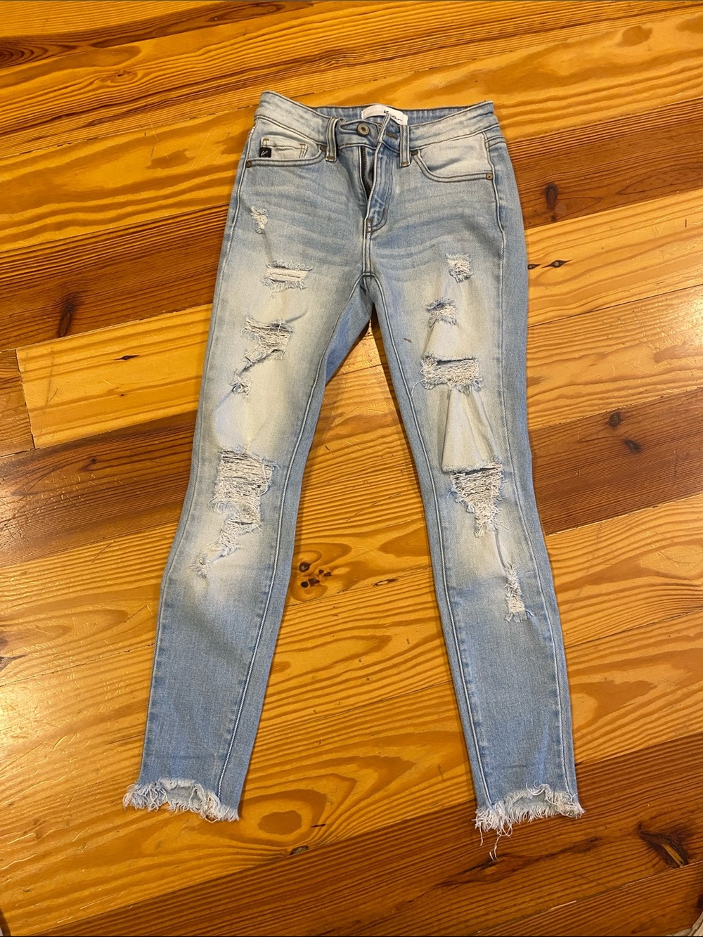 Kancan Light Blue Distressed Women’s Skinny Jeans 3/25